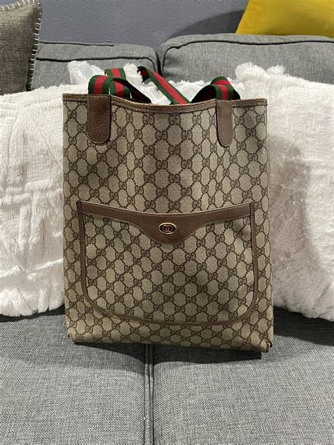 gucci canvas vintage|gucci coated canvas tote.